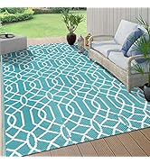 Outdoor Rug for Patios Clearance 6'x9' Waterproof Reversible Patio Mat Plastic Outside Campi...