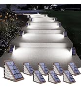 NIORSUN Solar Step Lights for Outside,Solar Stair Lights Outdoor Waterproof IP67 Auto On Off,Cool...