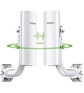 Gigabit Wireless Bridge with Mounts,AdaLov Point to Point/Multipoint WiFi Bridges,Outdoor CPE wit...