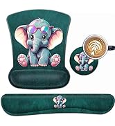 Keyboard Wrist Rest and Mouse Pad Wrist Support Set, Ergonomic Gel Mouse Pad Wrist Rest with Non-...