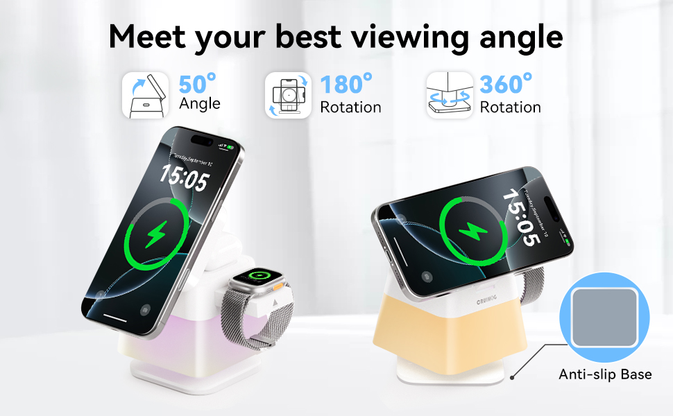 viewing angle charger stand