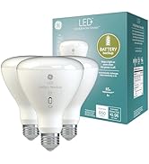 GE LED+ Battery Backup LED Light Bulbs, Emergency Light Bulb for Power Outages + Flashlight, BR30...
