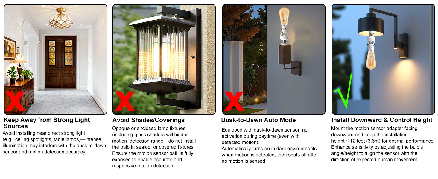 2pcs PIR Sensor Light Socket