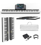 AiJoy 88 Keys Piano Keyboard with Magnetic Connection, ASP-10M Detachable Electric Piano for Begi...