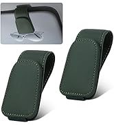Jeyoon Sunglasses Holders for Car Sun Visor, 2 Packs Eyeglass Holder Clip Magnetic Leather Car Su...