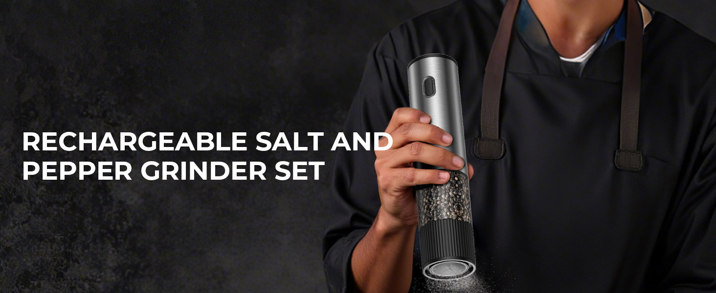rechargeable salt and pepper gainder set