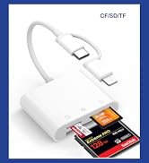 Denlane CF SD Card Reader for iPhone iPad Mac Dual Connector (Lightning &amp; USB C), Digital Camera ...