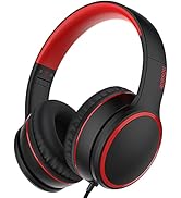 RORSOU R10 Over-Ear Headphones with Microphone, Lightweight Folding Stereo Bass Headphones with 1...