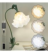 WULCFCH Clip On Light Reading Light Bedside Lamps, 3 Color Modes LED Book Light, Kawaii Clip On L...