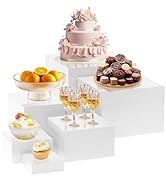 KOLIPI 6Pcs Buffet Risers, Food Risers for Buffet Table, Acrylic Boxes for Display Cube Riser Dis...