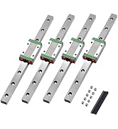 ANWOKIT 4pcs MGN12 300mm Linear Rail, Linear Rail Guide Miniature Linear Slide Guide Rail with 4p...