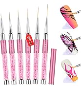 SAVILAND 6pcs Nail Art Liner Brushes Set - Nail Brush Gel Polish Painting Nail Art Design Brushes...