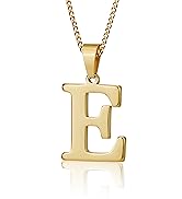 Suweibuke Initial Necklace for Men Women Boys Girls, 18K Gold Plated 26 Letters Pendant Necklace,...