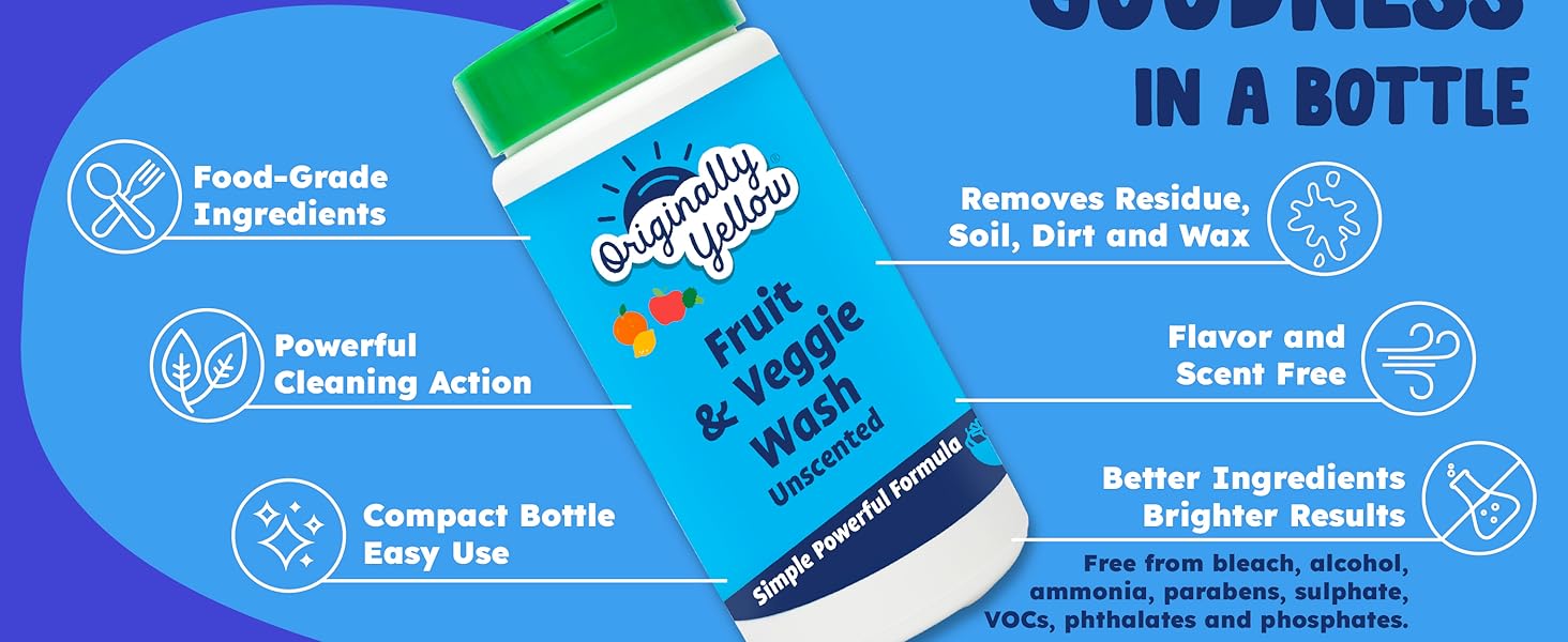 fruit &amp; veggie wash mineral-based mineral based vegetable fruit wash soak rinse fragrance free wash