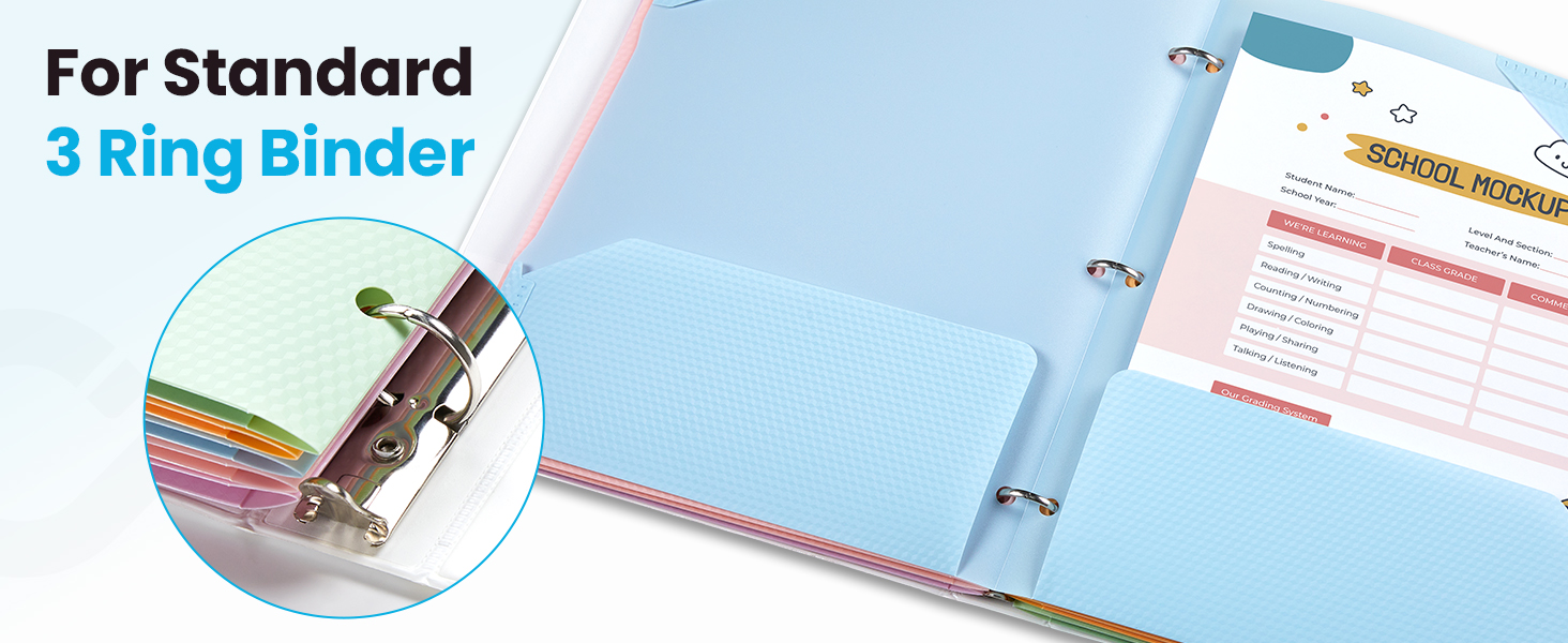 heavy duty 2 pockets folders with writable label for 3 ring holed