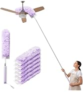 JOYMOOP Ceiling Fan Cleaner Duster and Cobweb Duster with Extension Pole, 28–98 Inch Handle and 6...