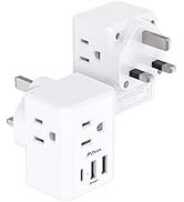 [2-Pack] UK Travel Plug Adapter - US to UK Plug Adapter, Type G International Plug Adapter, Dubai...