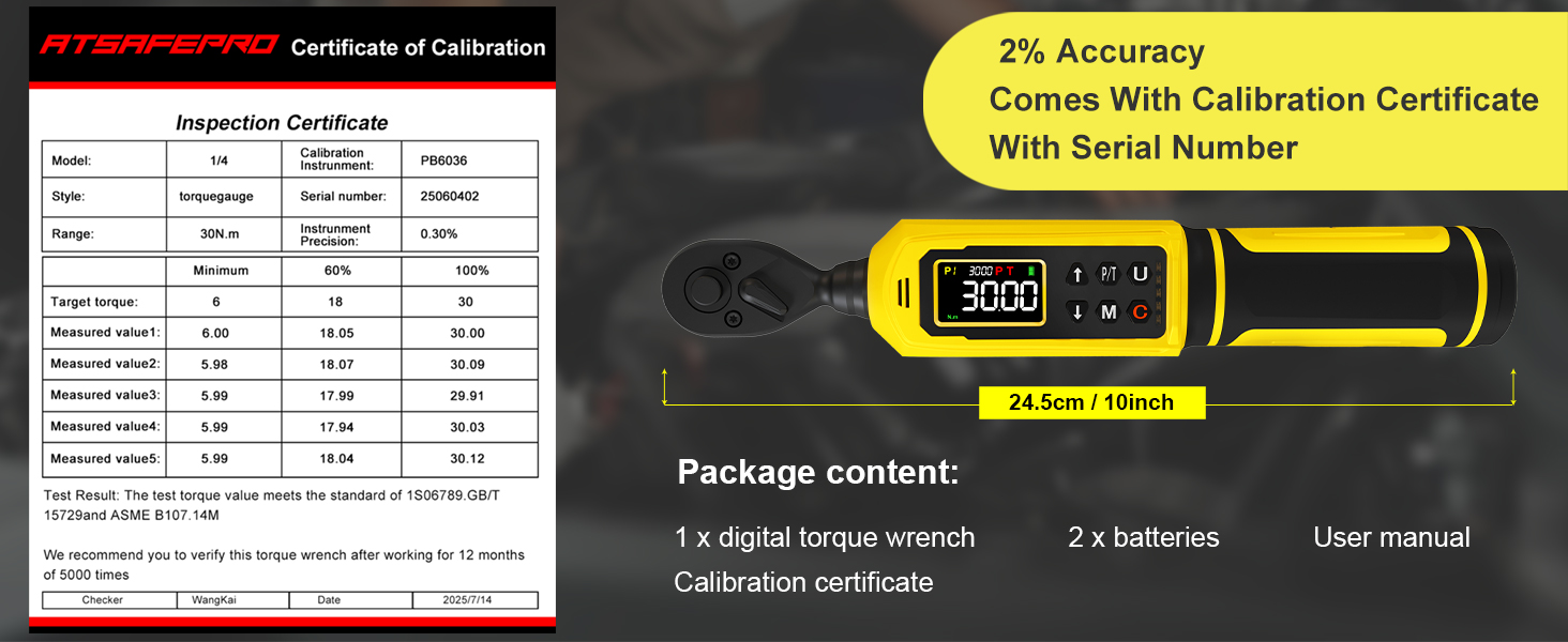 1/4 digital torque wrench