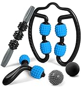 Odoland Foam Roller Set with 360° Trigger Point Massage Roller, Muscle Roller Stick, Y Shaped Han...