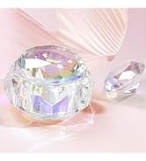 BOMOQING Nail Dappen Dish with Diamond Lid, Acrylic Liquid Powder Dappen Monomer Cup, Clear Glass...