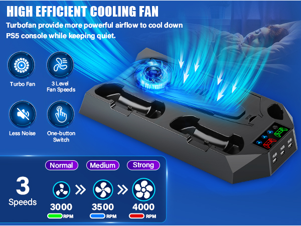 ps5 fan cooling fan with controller charger