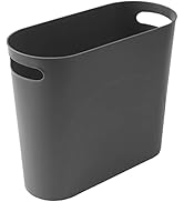 rejomiik Small Trash Can, 3.5 Gallon Slim Garbage Can Plastic Waste Basket with Handles Container...