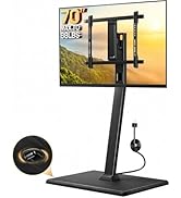 Perlegear Rolling TV Stand with Power Outlet, Tilt and Swivel Mobile TV Cart with Hidden Casters,...