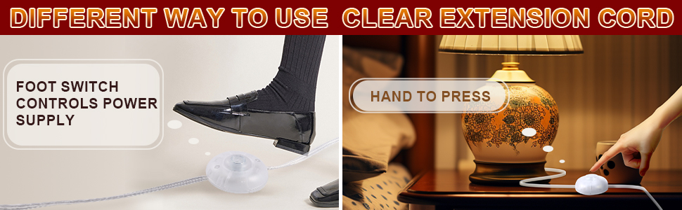 clear extension cord indoor thin