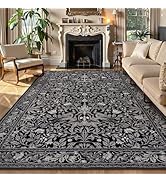 Lahome Bird Living Room Rugs 8x10, Soft Washable Black Rug for Bedroom, Dining Room Rug for Under...