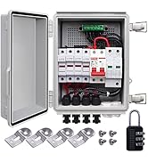 weideer 4 String PV Combiner Box with Circuit Breaker LED 15A Current Fuse Lightning Arreste Sola...