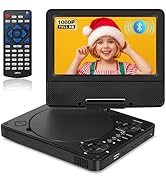 HotHat 9.5" Portable DVD Player for Kids &amp; Car - 7.5" HD Swivel Screen, Bluetooth 5.3, 1080P Vide...