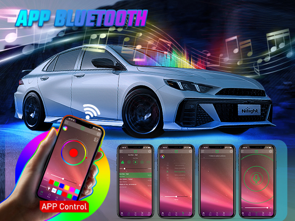 Nilight 4Pcs Aluminum Underglow Neon Accent Strip Lights