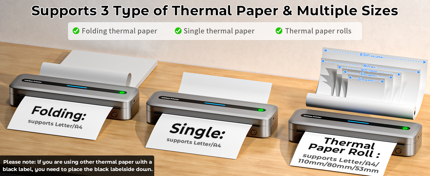 Wireless Inkless Thermal Printer