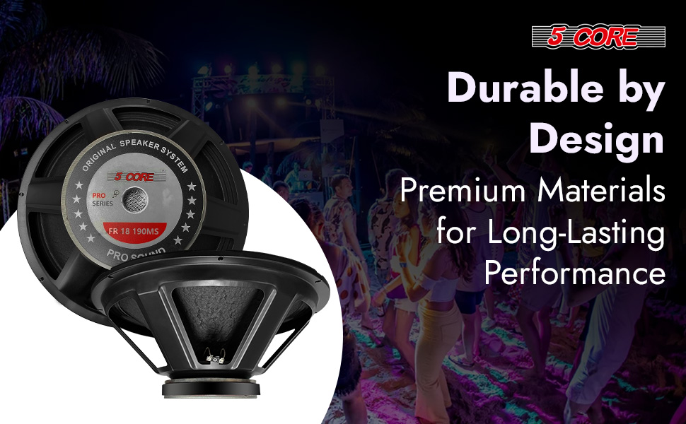 18 Inch Subwoofer Speaker, Full Range Speakers 500W Pro Audio DJ Sub Woofer 18"