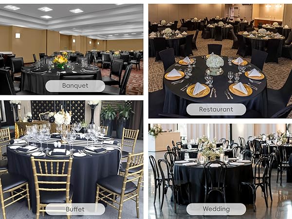 black round tablecloths