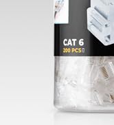 Everest Media Solutions RJ45 Cat6 Pass Through Connectors and Strain Relief Boots - Pack of 100/1...