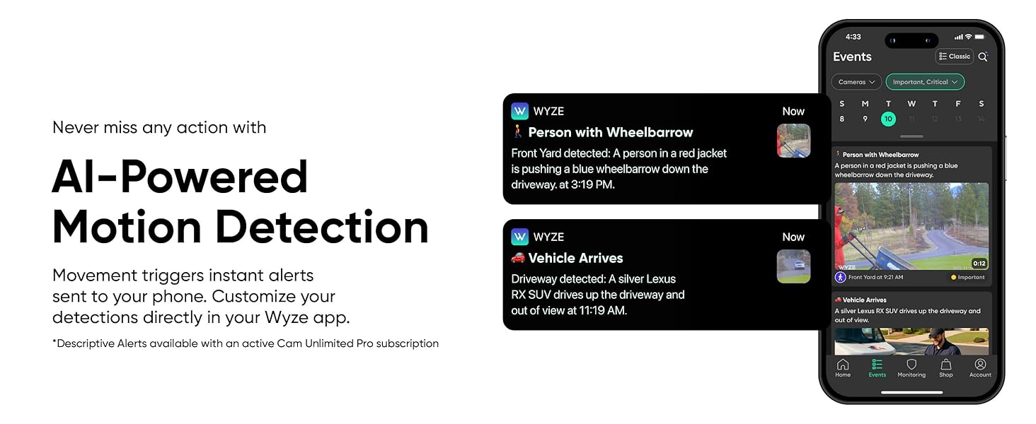 Wyze Window Cam Detections