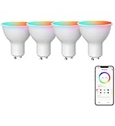 Broadlink FastCon GU10 Smart Bulbs, Color Changing 4.5W LED Track Light Bulbs with Music Sync, Fa...