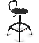 FreekyFit Garage Stool, Adjustable Height Swivel Work Mechanic Shop Stool with Backrest, Pneumati...