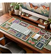 iCasso Vintage Desk Cover Mat, XXL Large Butterfly Mouse Pad,Desk Matt for Desktop Protector, Ant...
