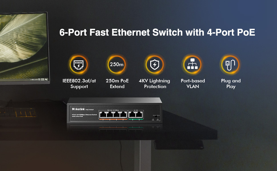 4 port poe switch