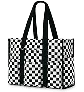 Becokan Large Tote Bag for Women Waterproof with 12 Pockets Top Zipper Closure Utility Teacher Nu...