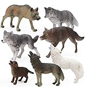 7Pcs Wolf Toy Figurines Set Wolf Animals Figures (Wolf Set A)