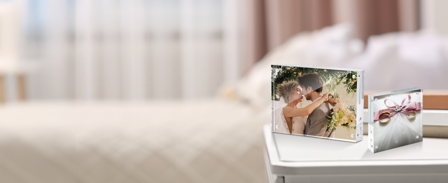 4x6 5x7 8x10 3.5x5 4x4 magnetic picture frame acrylic photo frame clear frameless double sided