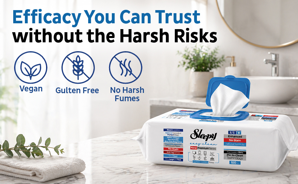 easy clean multi surface wipes, bleach additive all purpose cleaning towel, xl size