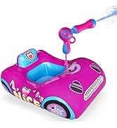 Kids Pool Float with Water Gun, 3-Layer Safety Seat Inflatable Toddler Float for Girls Ages 3-8, ...