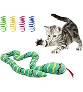 Andiker Cat Catnip Toys and 4 Cat Spring Toys Set, 20in Long Snake Catnip Toys Durable Interactiv...