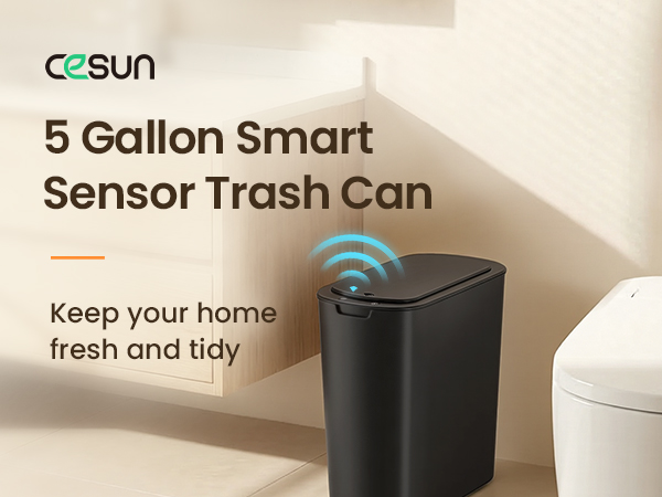 Automatic Motion Sensor Bathroom Trash Can with Lid