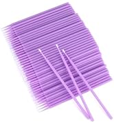 G2PLUS Micro Swabs, 100pcs Cotton Swabs for Makeup, Purple Microswabs for Eyelash Extensions, Dis...