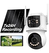 INSEETECH AOV 4K/8MP Dual-Lens Wireless Solar Security Camera Outdoor with 9W Solar Panel, 24/7 R...